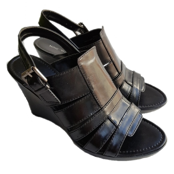 Nine West Shoes - Nine West Wedge Black Sandals